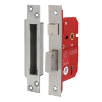 5 Lever British Standard Sashlock - Stainless Steel - Satin 66mm